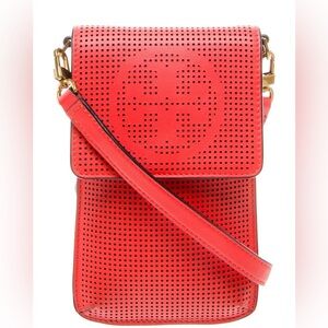 Tory Burch Red Perforated Crossbody Bag